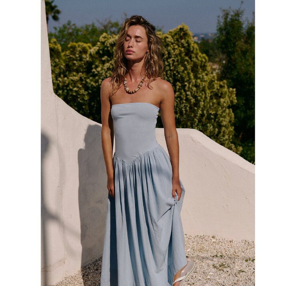 Free People Onda Drop-Waist Tube Midi